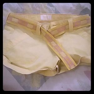 Yellow jean shorts